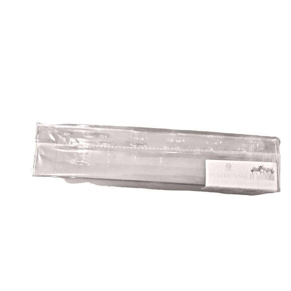 Clear Plastic Rectangular Vase 12 hole Floral Decorative Flower Brush Holder - Picture 4 of 6